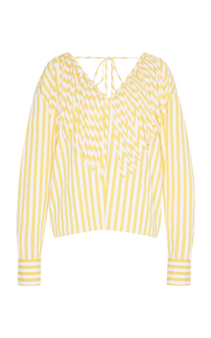 Msgm Long Sleeve Fringe Blouse