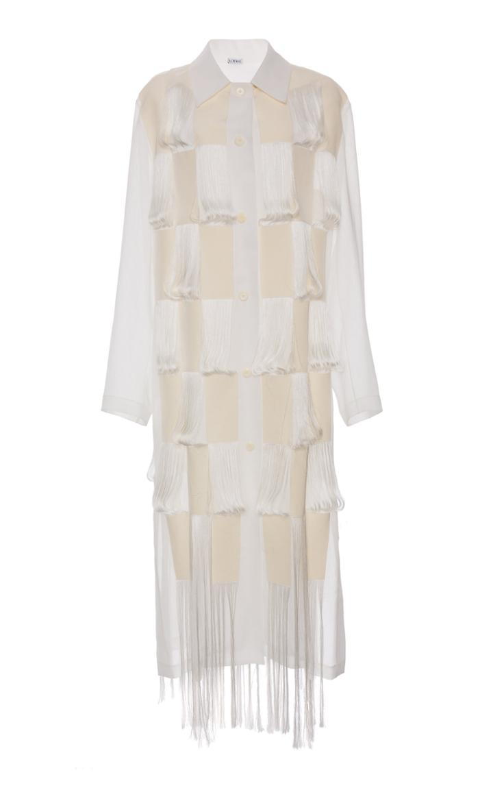 Loewe Frayed Cotton Grosgrain Shirtdress