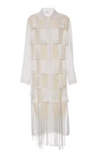 Loewe Frayed Cotton Grosgrain Shirtdress