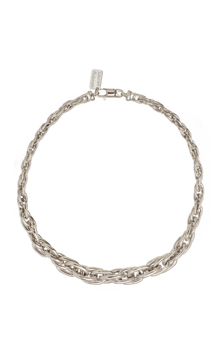 Moda Operandi Lauren Rubinski 14k White Gold Small Lucky Gold Links Necklace