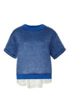 Sea Mohair And Flocked Cotton Top