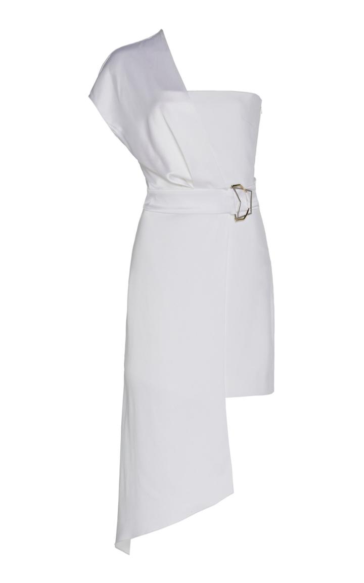Cushnie Belted Layered Silk Dress