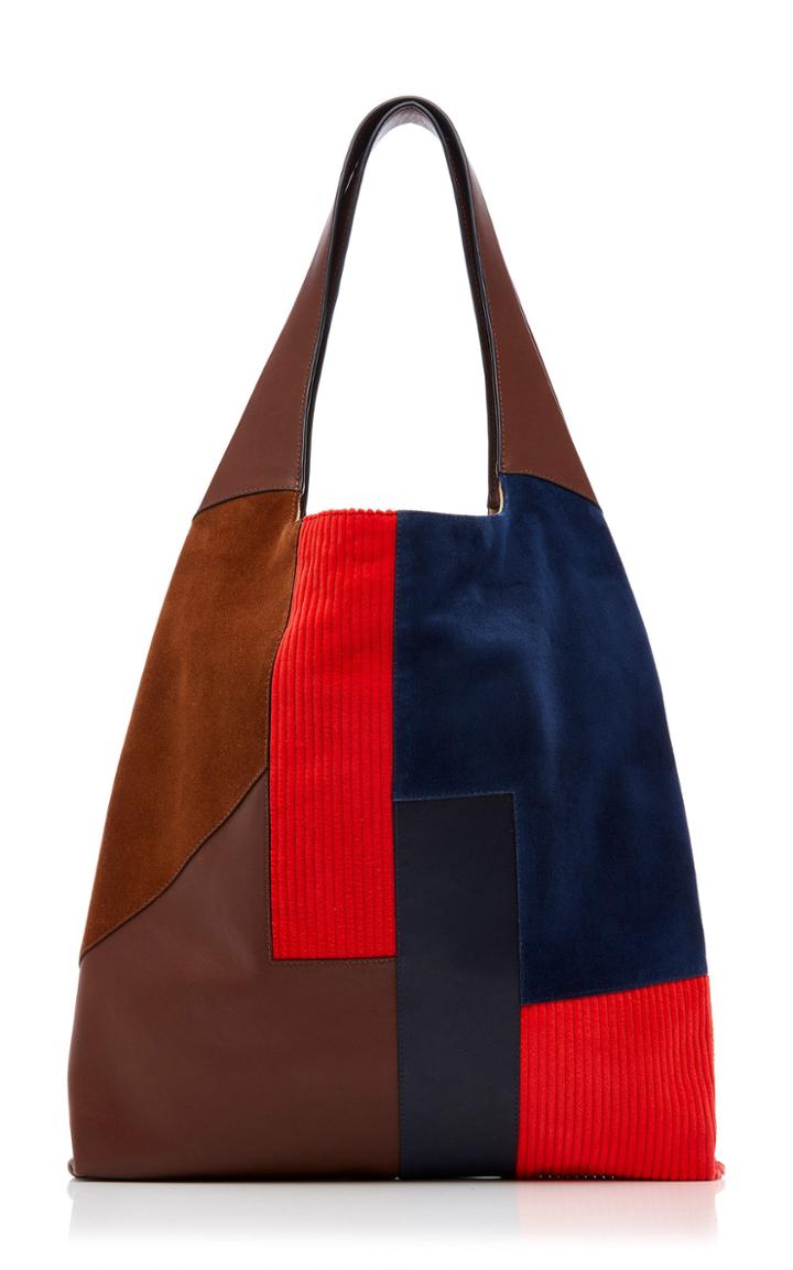 Hayward Patchwork-effect Suede Corduroy And Leather Tote