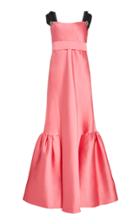 Lela Rose Bow-detailed Embellished Taffeta Gown