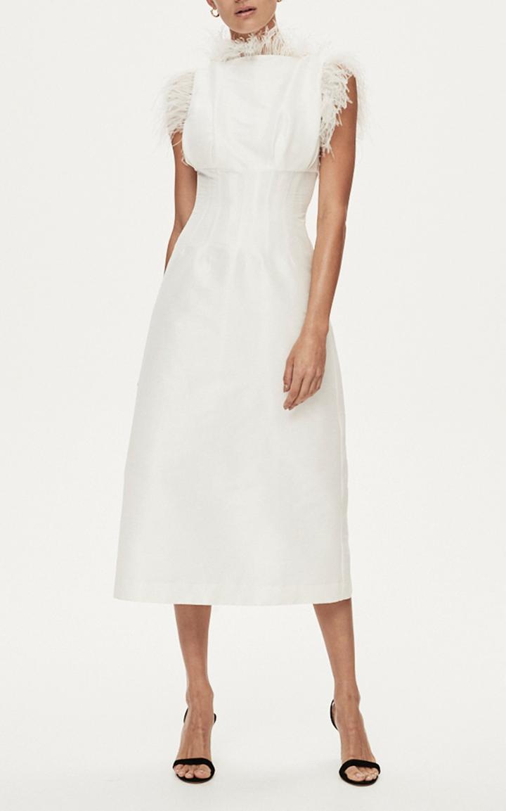 Moda Operandi Rachel Gilbert Solomon Feathered Taffeta Dress