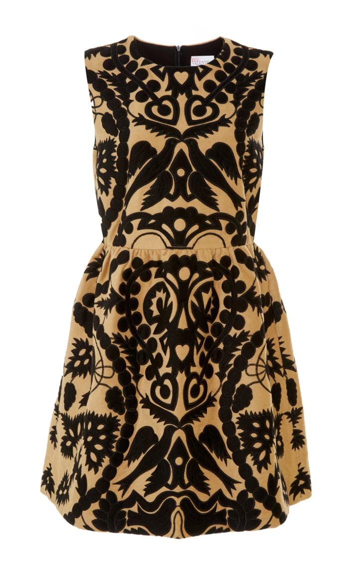 Red Valentino Sleeveless Embroidered Mini Dress