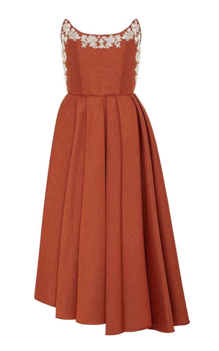 Razan Alazzouni Embellished Pleated Strapless Dress