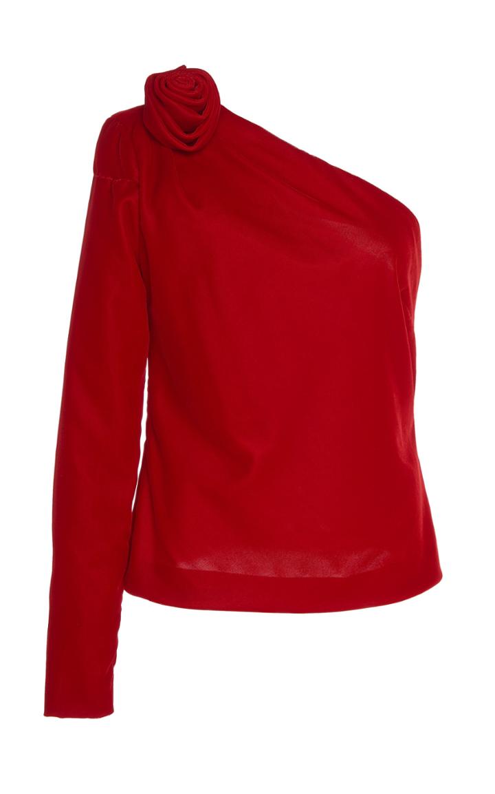 Hellessy Ara One Shoulder Satin Top