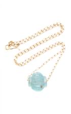 Moda Operandi Ten Thousand Things Hand Cut Natural Aquamarine Trade Bead Necklace