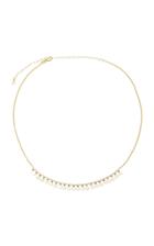 Sydney Evan Pave Pearl Drop Long Bar Necklace