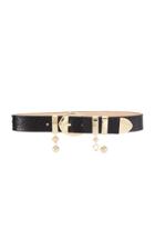 Elie Saab High Waist Leather Belt With Pendants