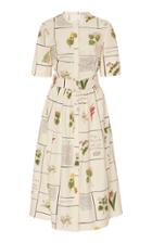 Moda Operandi Oscar De La Renta Printed Cotton Shirt Dress Size: 0