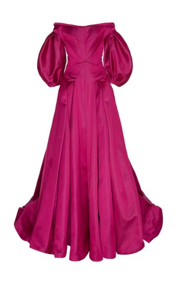 Zac Posen Double Face Duchess Gown With Train