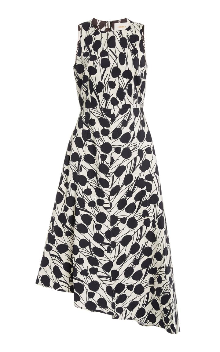 La Doublej Pina Asymmetric Cotton-blend Midi Dress