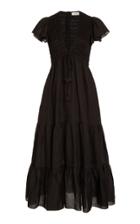 Moda Operandi Sea Zig Zag Short Sleeve Smocked Maxi