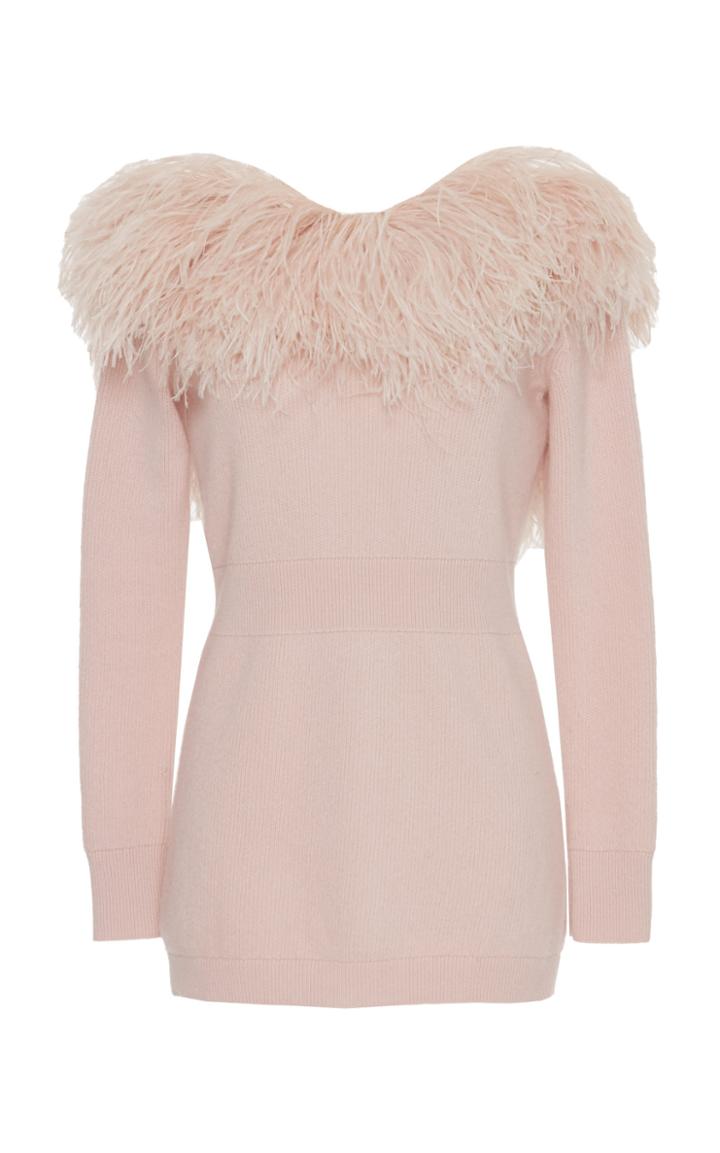 Blumarine Feather Trimmed Cardigan