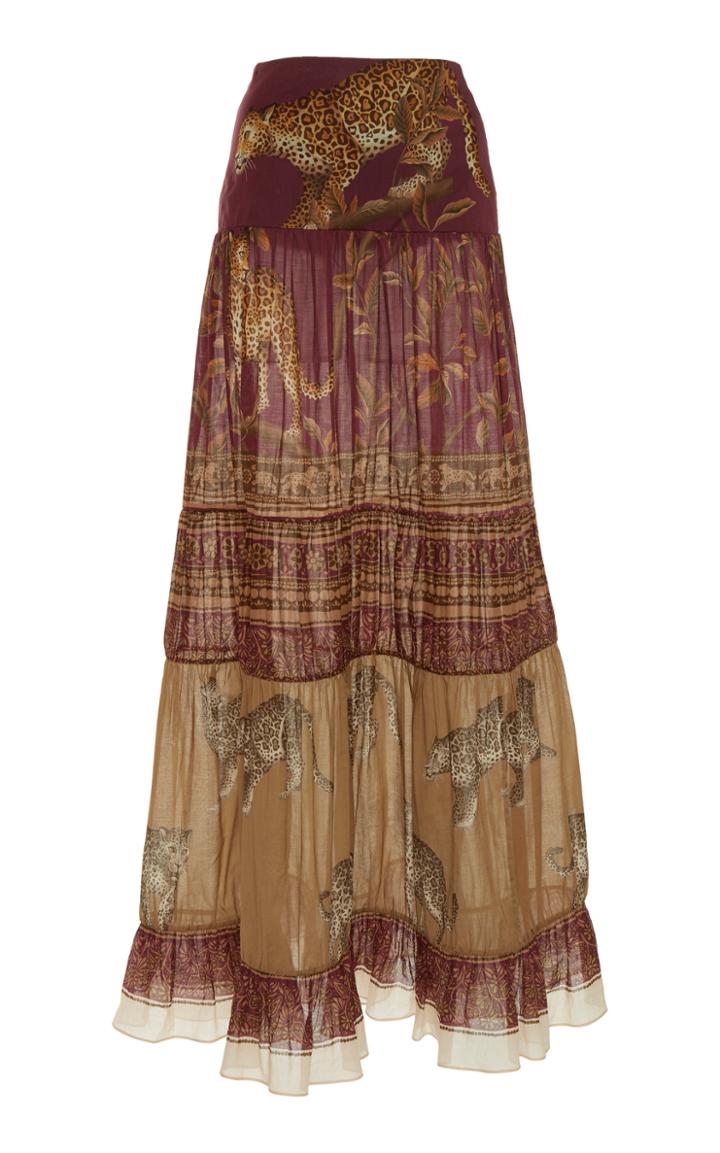 Johanna Ortiz The Last Kashmiri Rose Printed Cotton Maxi Skirt