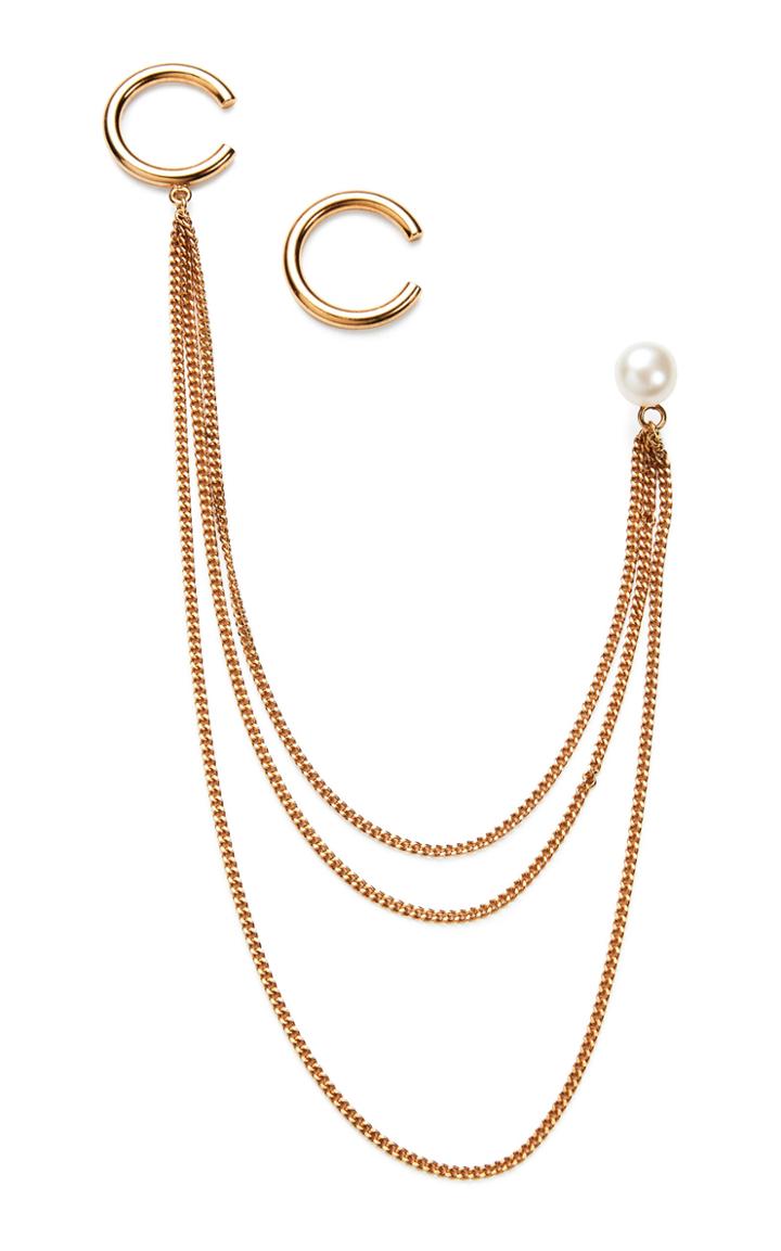 Moda Operandi Magda Butrym Bidens 24k Gold-plated Hoop And Pearl Statement Earring