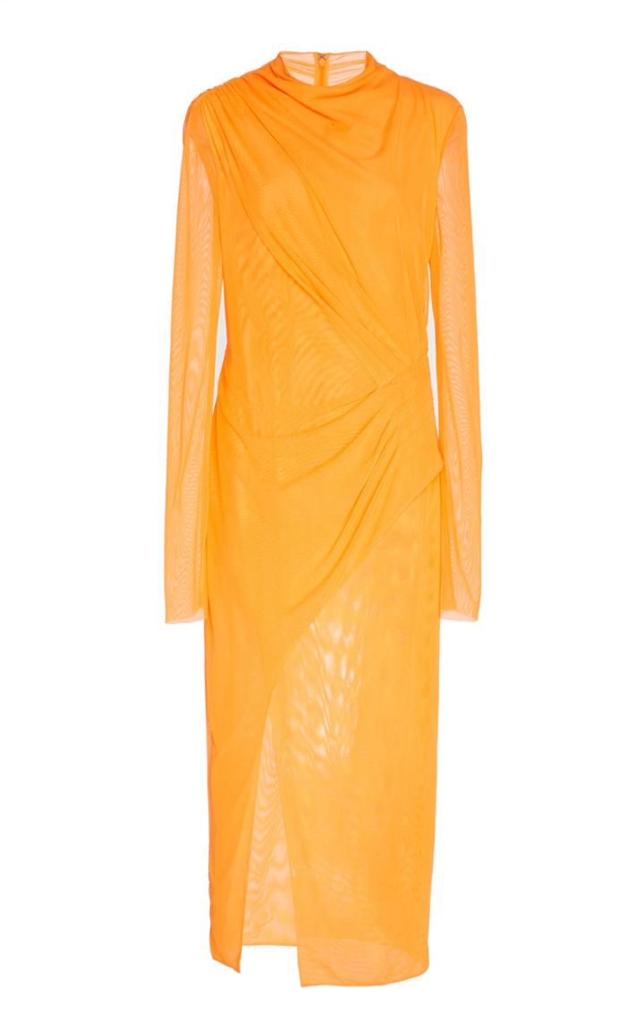 Moda Operandi Sally Lapointe Draped Chiffon Midi Dress Size: 2