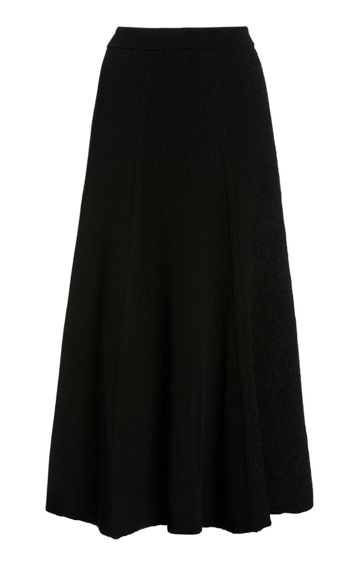 Givenchy Ribbed Knit Cotton-blend Midi Skirt