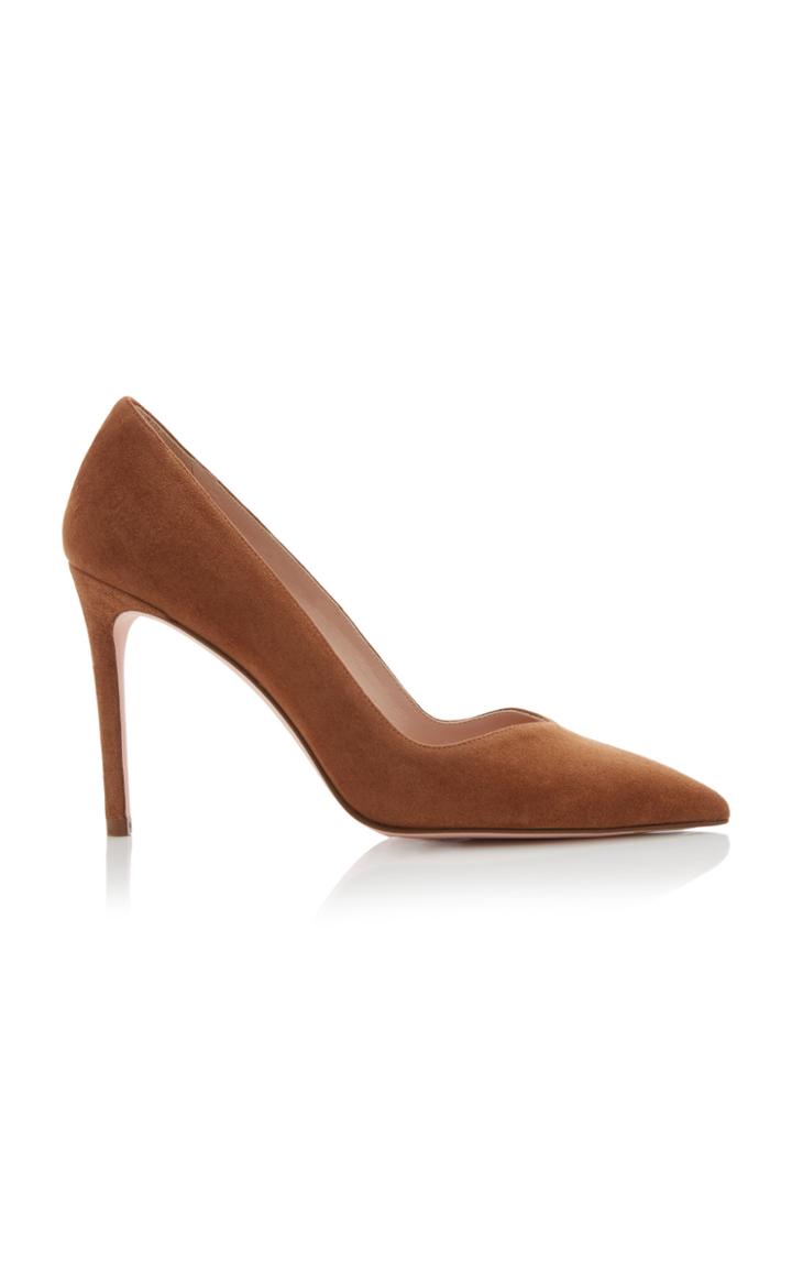 Stuart Weitzman Point-toe Suede Pumps