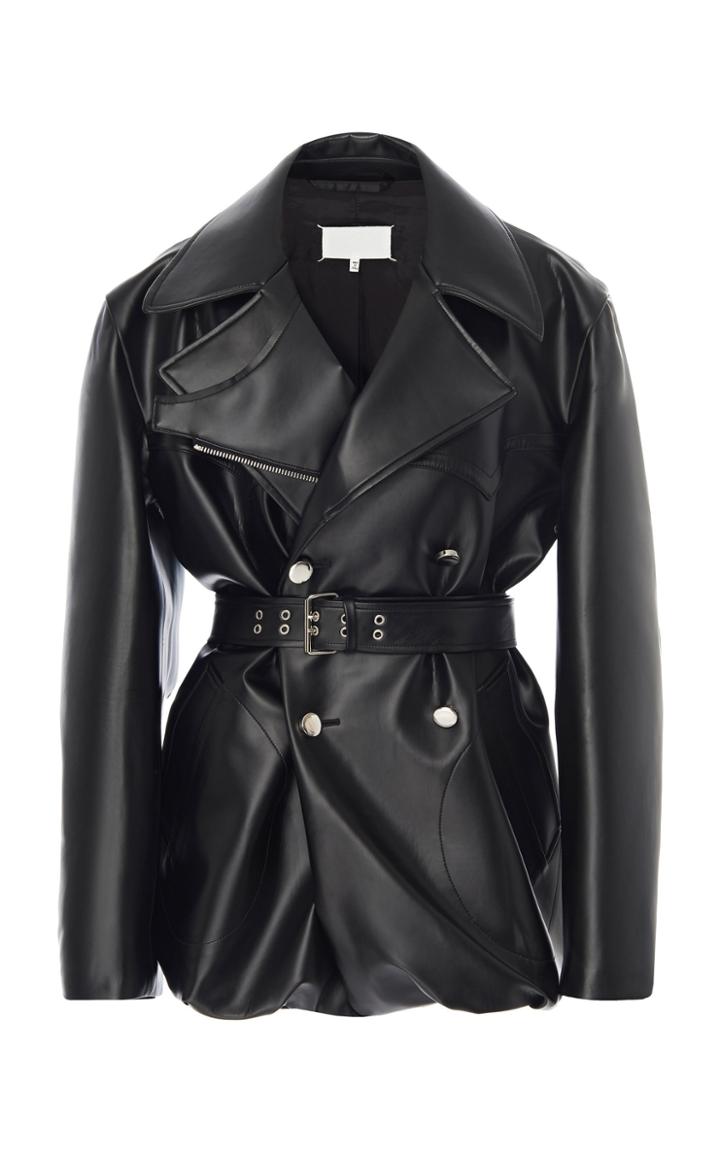 Moda Operandi Maison Margiela Belted Faux Leather Jacket Size: 38