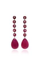 Nina Runsdorf M'o Exclusive: One-of-a-kind Ruby Bead And Cabochon Drop Earrings