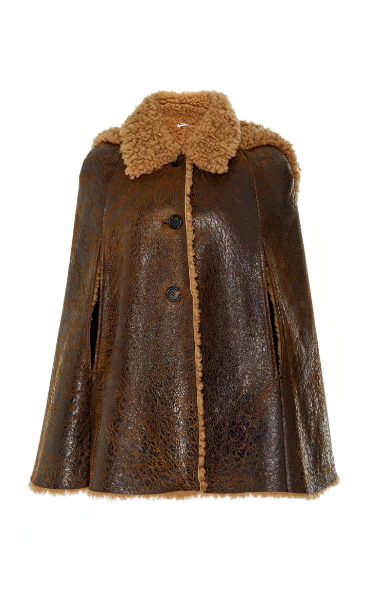 Miu Miu Cape-effect Shearling Coat