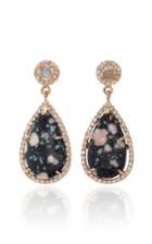 Eden Presley One-of-a-kind Dalmatian Agate Labradorite Diamond Earrings