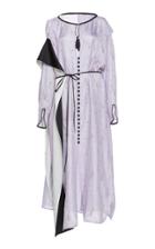 Mame Kurogouchi Silk Blend Ruffle Detail Midi Dress