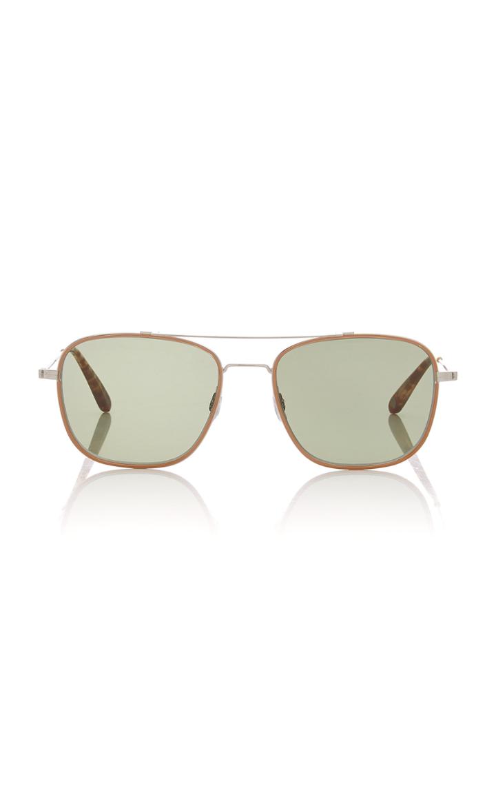 Garrett Leight Marr 54 Aviator-style Gold-tone Sunglasses