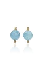 Yael Sonia Rock Aquamarine, Diamond 18k Yellow Gold Stud Earrings