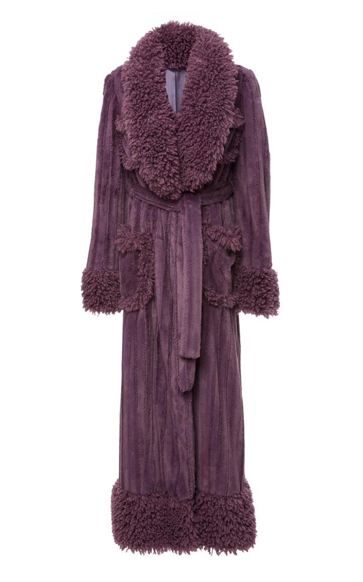 Anna Sui Curly Lamb Faux Fur Coat