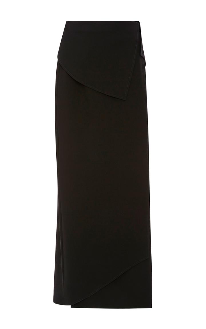 Zac Posen Tropical Wool Column Skirt