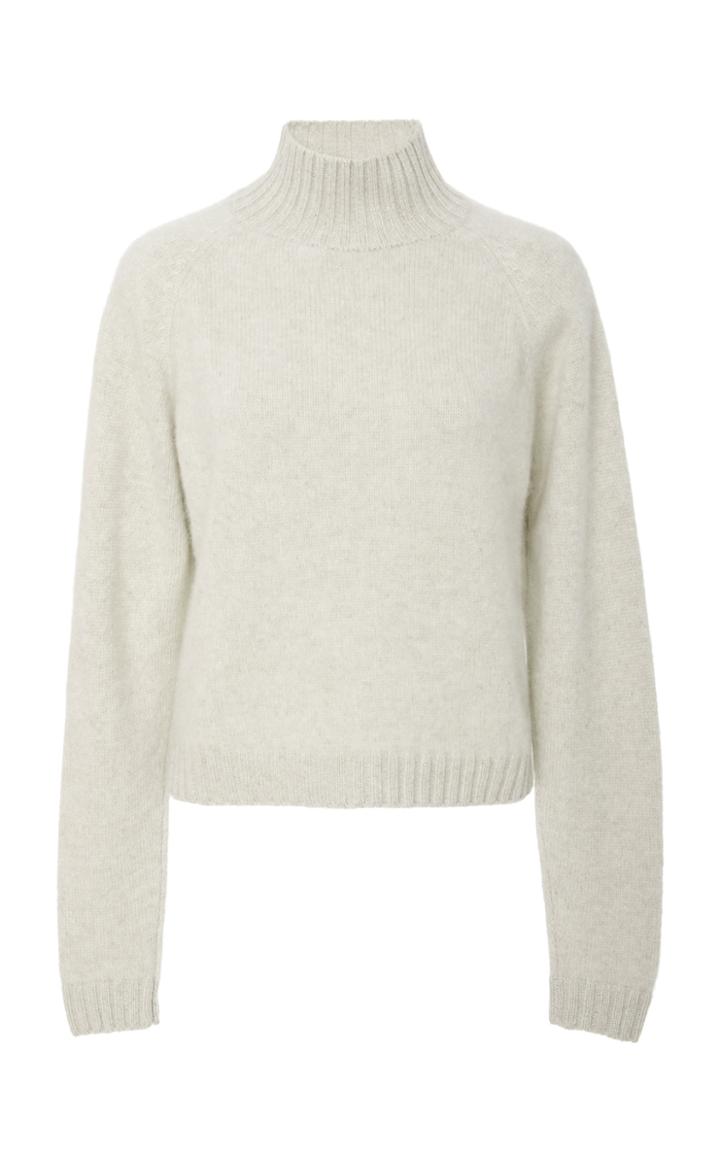 The Elder Statesman Highland Cropped Cashmere Turtleneck Sweater