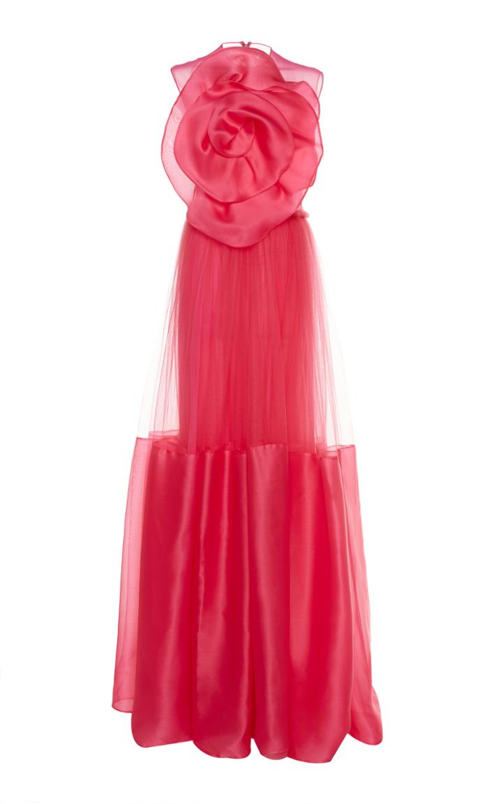 Costarellos Silk Organza And Tulle Gown