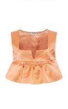 Moda Operandi Miu Miu Ruffle Satin Cropped Top Size: 38