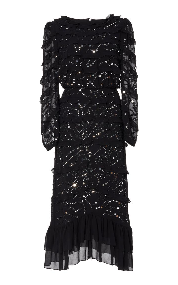 Saloni Isa D Sparkle Brocade Dress