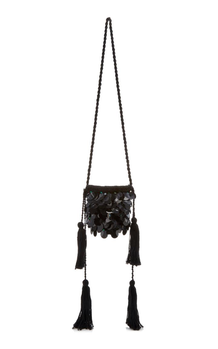Nannacay Oak Paillette-embellished Macram Crossbody Bag