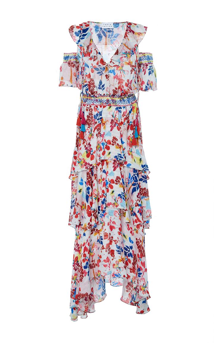 Tanya Taylor Textured Floral Isabelle Dress