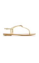 Giuseppe Zanotti Brooch-embellished Leather T-strap Sandals