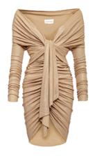 Alexandre Vauthier Draped Neckline Lurex Mini Dress