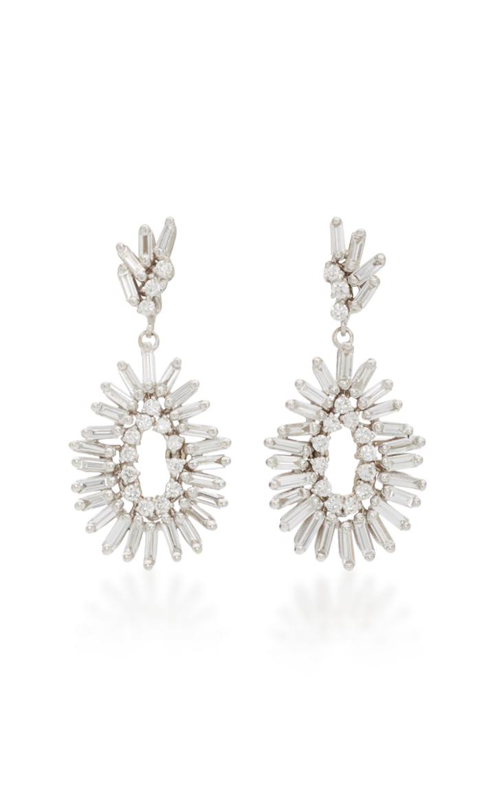 Suzanne Kalan 18k White Gold Mini Diamond Earrings