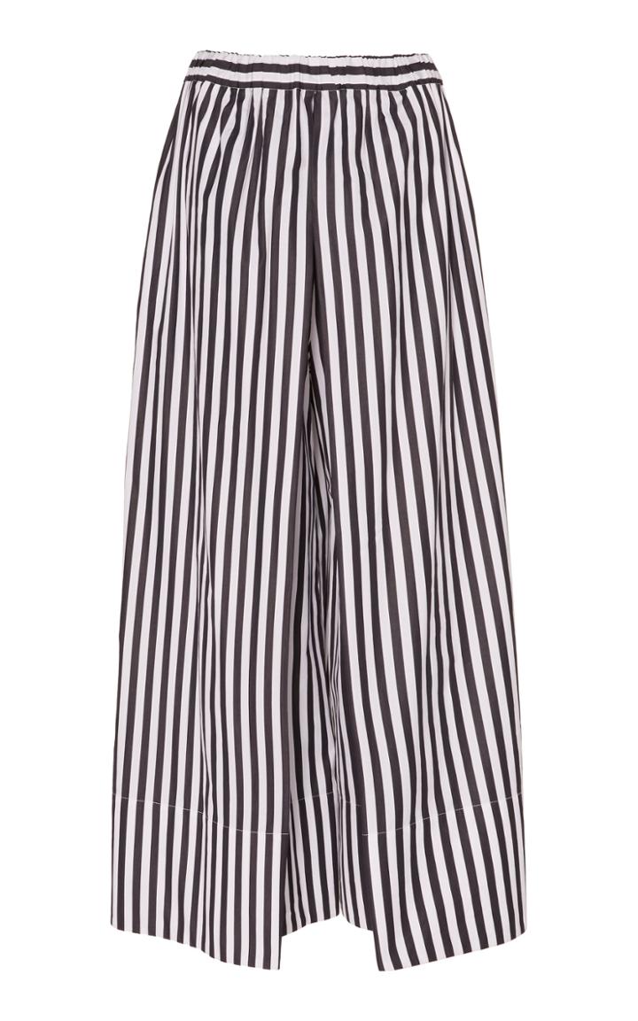 Rosetta Getty Striped Pleated Cotton Culottes