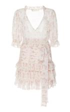 Loveshackfancy Hannah Ruffled Floral-print Silk-chiffon Mini Dress