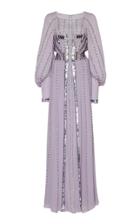 Temperley London Queenie Studded Sequin-embellished Silk Gown
