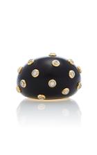 Antonia Miletto 18k Yellow Gold And Barrel Macassar Wood Diamonds Ring