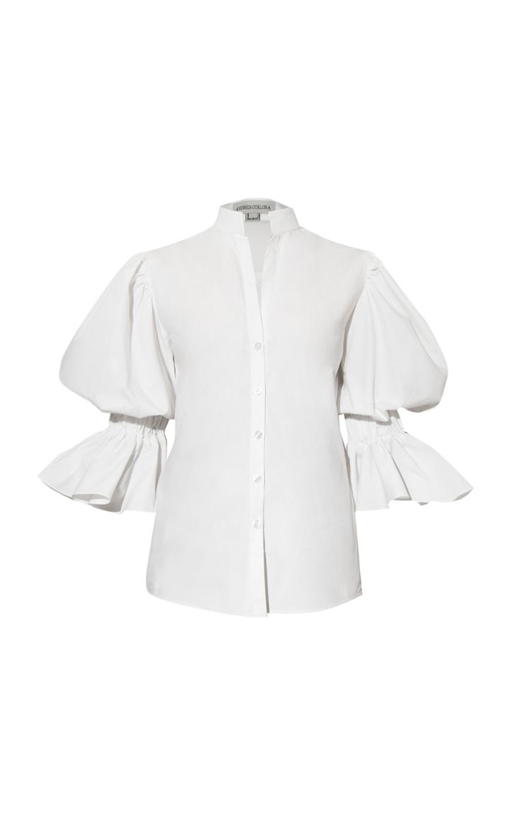 Moda Operandi Andres Otalora Rocinante Puffed-sleeve Cotton Blouse
