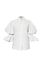 Moda Operandi Andres Otalora Rocinante Puffed-sleeve Cotton Blouse