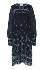 Luisa Beccaria Embroidered Crepe Dress